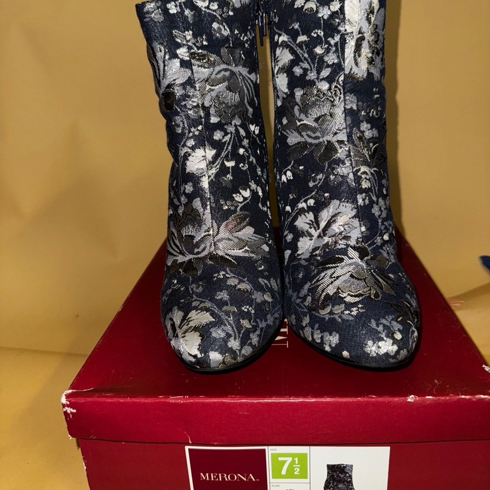 Merona Blue and Silver Ankle Booties with Elegant Design